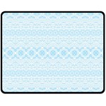Boho Baby Blue Pattern Fleece Blanket (Medium) 