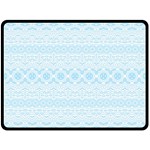 Boho Baby Blue Pattern Double Sided Fleece Blanket (Large) 