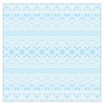 Boho Baby Blue Pattern Large Satin Scarf (Square)