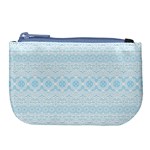 Boho Baby Blue Pattern Large Coin Purse
