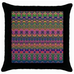 Boho Colorful Pattern Throw Pillow Case (Black)