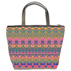 Boho Colorful Pattern Bucket Bag from ArtsNow.com Back