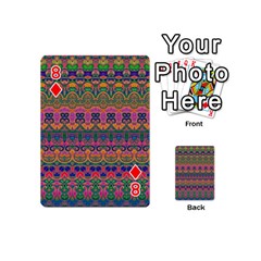 Boho Colorful Pattern Playing Cards 54 Designs (Mini) from ArtsNow.com Front - Diamond8