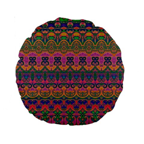 Boho Colorful Pattern Standard 15  Premium Round Cushions from ArtsNow.com Front