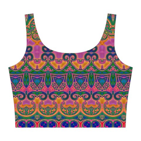 Boho Colorful Pattern Midi Sleeveless Dress from ArtsNow.com Top Front
