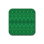 Boho Emerald Green Rubber Coaster (Square) 