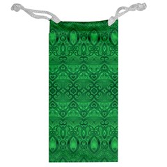 Boho Emerald Green Jewelry Bag from ArtsNow.com Back