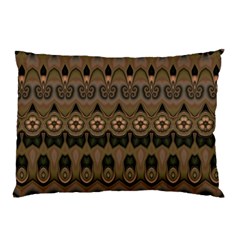 Boho Green Brown Pattern Pillow Case (Two Sides) from ArtsNow.com Front