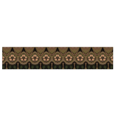 Boho Green Brown Pattern Small Flano Scarf from ArtsNow.com Front