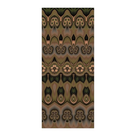 Boho Green Brown Pattern Pleated Skirt from ArtsNow.com Front Pleats