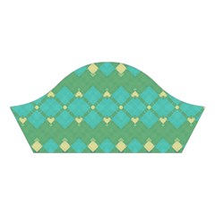 Boho Green Blue Checkered Cotton Crop Top from ArtsNow.com Right Sleeve