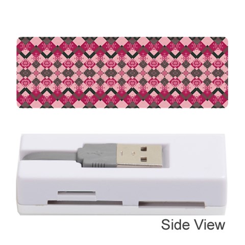 Boho Pink Grey  Memory Card Reader (Stick) from ArtsNow.com Front