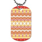 Boho Red Gold White Dog Tag (Two Sides)