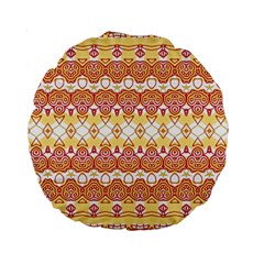 Boho Red Gold White Standard 15  Premium Round Cushions from ArtsNow.com Front