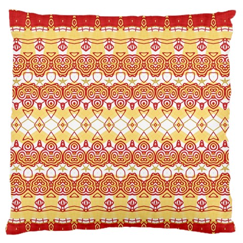 Boho Red Gold White Large Flano Cushion Case (One Side) from ArtsNow.com Front