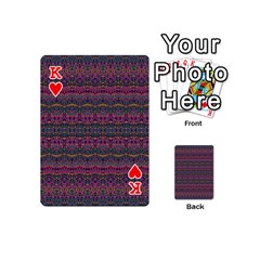 King Boho Pink Mauve Blue Playing Cards 54 Designs (Mini) from ArtsNow.com Front - HeartK