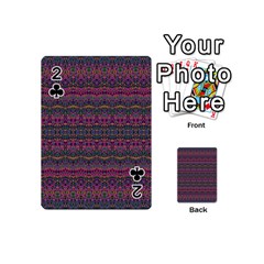 Boho Pink Mauve Blue Playing Cards 54 Designs (Mini) from ArtsNow.com Front - Club2