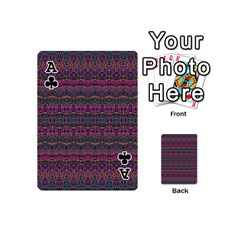 Ace Boho Pink Mauve Blue Playing Cards 54 Designs (Mini) from ArtsNow.com Front - ClubA