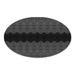 Boho Black Grey Pattern Oval Magnet