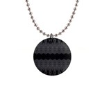 Boho Black Grey Pattern 1  Button Necklace