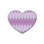 Boho Violet Purple Rubber Coaster (Heart) 