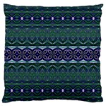 Boho Blue Green  Large Flano Cushion Case (Two Sides)