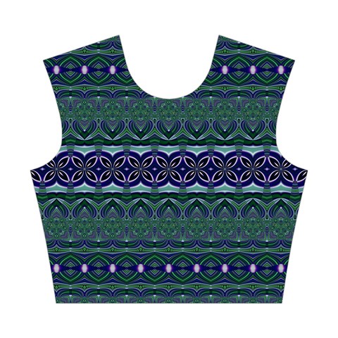 Boho Blue Green  Cotton Crop Top from ArtsNow.com Front