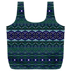 Boho Blue Green  Full Print Recycle Bag (XXXL) from ArtsNow.com Back