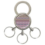 Colorful Boho Pattern 3-Ring Key Chain