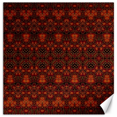 Boho Dark Red Floral Canvas 16  x 16  from ArtsNow.com 15.2 x15.41  Canvas - 1