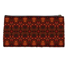 Boho Dark Red Floral Pencil Case from ArtsNow.com Back