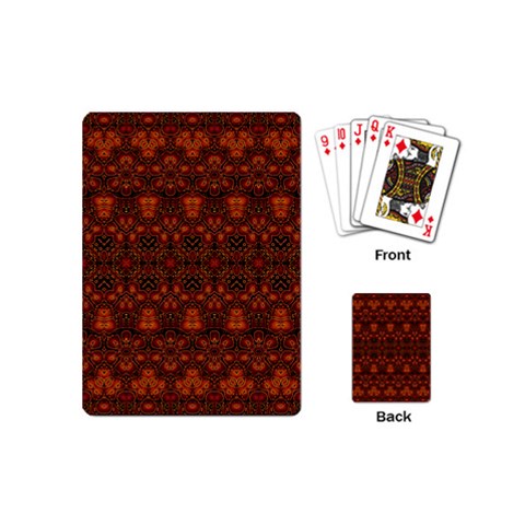 Boho Dark Red Floral Playing Cards Single Design (Mini) from ArtsNow.com Back