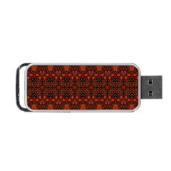 Boho Dark Red Floral Portable USB Flash (Two Sides) from ArtsNow.com Back