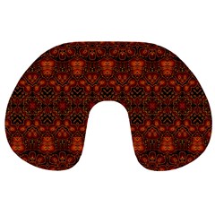 Boho Dark Red Floral Travel Neck Pillow from ArtsNow.com Front
