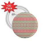 Boho Teal Pink 2.25  Buttons (100 pack) 