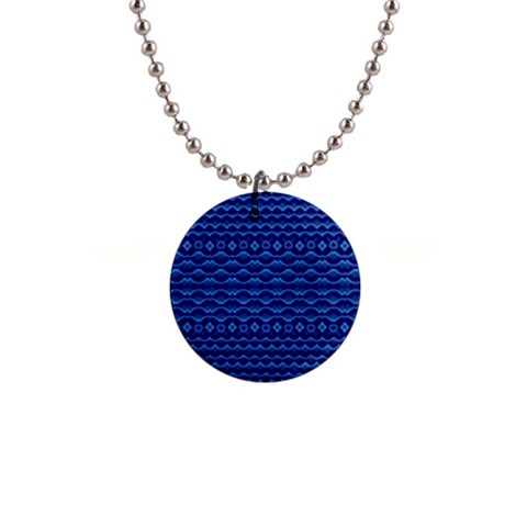 Cobalt Blue  1  Button Necklace from ArtsNow.com Front