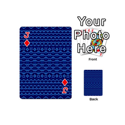 Jack Cobalt Blue  Playing Cards 54 Designs (Mini) from ArtsNow.com Front - DiamondJ