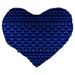 Cobalt Blue  Large 19  Premium Heart Shape Cushions from ArtsNow.com Back