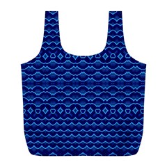 Cobalt Blue  Full Print Recycle Bag (L) from ArtsNow.com Front