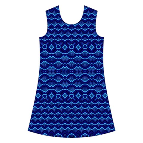 Cobalt Blue  Kids  Short Sleeve Velvet Dress from ArtsNow.com Front