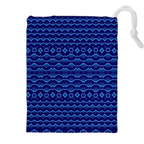 Cobalt Blue  Drawstring Pouch (4XL) from ArtsNow.com Front