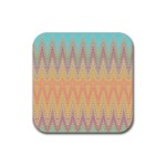 Boho Pastel Colors Rubber Coaster (Square) 