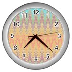 Boho Pastel Colors Wall Clock (Silver)