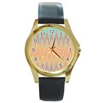 Boho Pastel Colors Round Gold Metal Watch