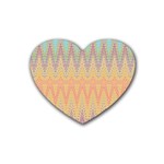 Boho Pastel Colors Rubber Coaster (Heart) 