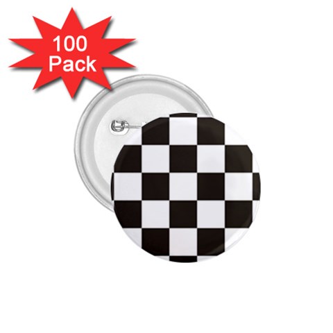 Chequered Flag 1.75  Buttons (100 pack)  from ArtsNow.com Front