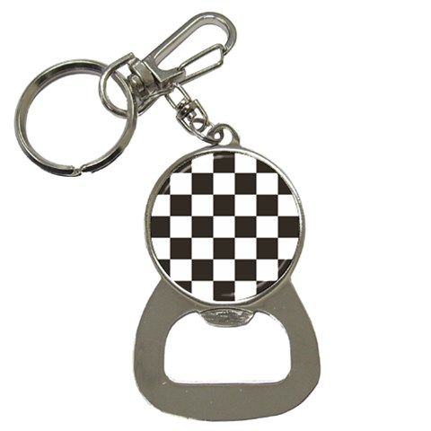 Chequered Flag Bottle Opener Key Chain from ArtsNow.com Front