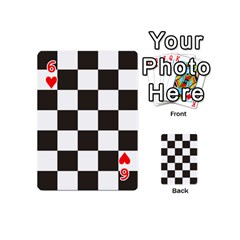 Chequered Flag Playing Cards 54 Designs (Mini) from ArtsNow.com Front - Heart6