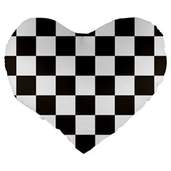 Chequered Flag Large 19  Premium Flano Heart Shape Cushions from ArtsNow.com Back
