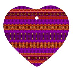 Boho Magenta and Gold Heart Ornament (Two Sides) from ArtsNow.com Front
